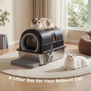 Large Cat Litter Box Scoop and Mat Included