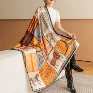 Horse Print Square Scarf